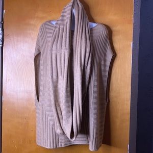 White House Black Market sleeveless sweater with matching scarf.